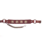 ALM-086 Boot Strap Brown Leather with Four Star Conchos