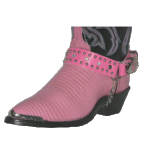 ALM-404ST-PINK Boot Strap Pink Leather with Rhinestones
