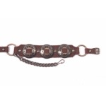 ALM-405-BR-AG Boot Strap Brown Leather Antique Gold Conchos