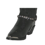 ALM-530ST-BLACK Boot Strap Black Leather with Rhinestones