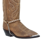 ALM-530ST-BROWN Boot Strap Brown Leather with Rhinestones