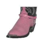 ALM-530ST-PINK Boot Strap Pink Leather with Rhinestones