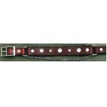 AU-BBR-02CBR Boot Strap Brown Leather with Clear Rhinestones