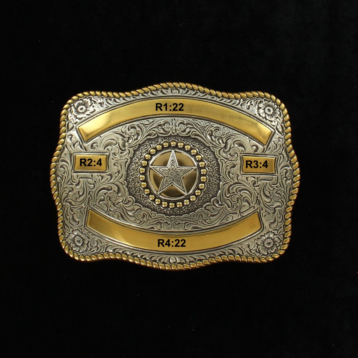 MF-38072-44 Trophy Buckle Berry Star 4 ribbons