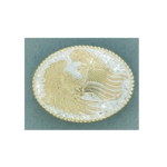 MF-C01246 Belt Buckle Oval Eagle with American Flag