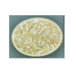 MF-C01866 Belt Buckle Crumrine Silver Oval Silver & Gold Floral