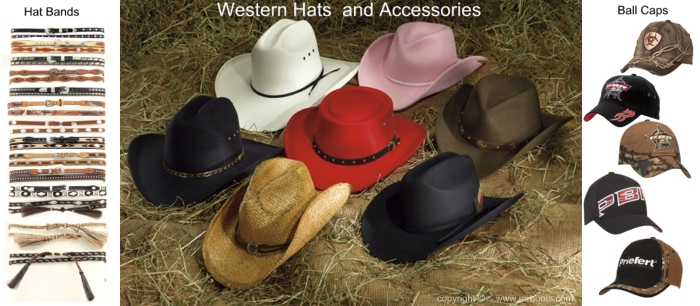 Western Hats, Cowboy Hat Bands, Western Caps and Hat Accessories