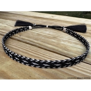 AU-HH05-02 Horse Hair Hat Band Five Strand Black and Natural