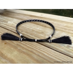 AU-HH05-02 Horse Hair Hat Band Five Strand Black and Natural