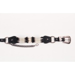 ALM-M800-BLK Boot Strap Black Leather Bone Beads