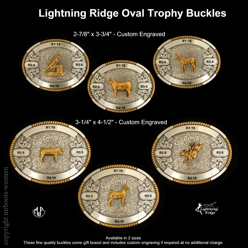 Custom Engraved Oval Trophy Buckles