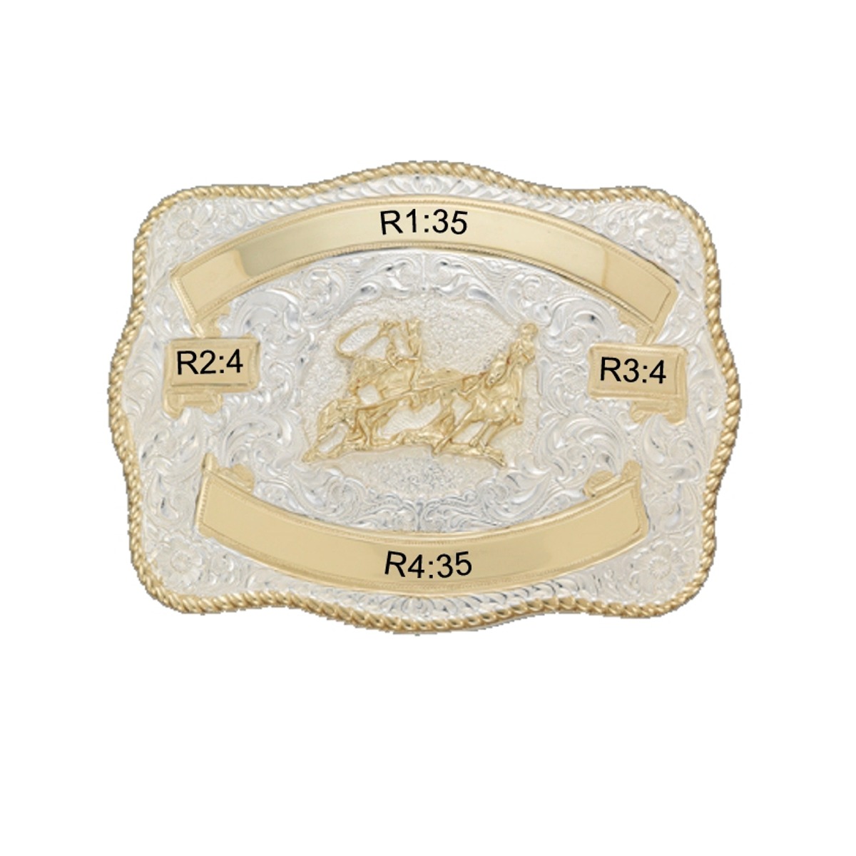 Custom Engraved Crumrine Belt Buckle - 3-1/4x4-1/4