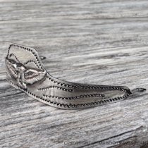 ALM-107-TN-E Cowboy Boot Tips - Square Toe - Embossed Nickel and Black with Eagle