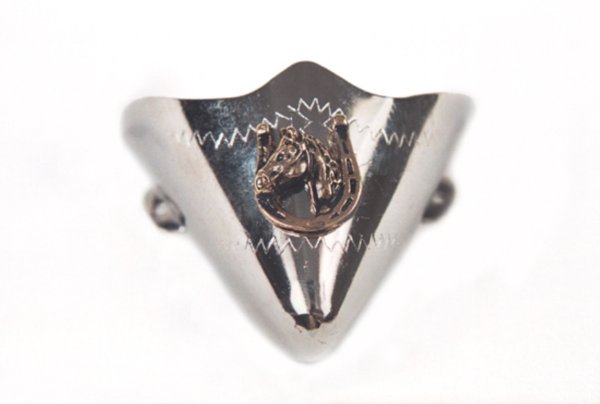 ALM-302-TCN-HORSE Cowboy Boot Toe Caps Nickel with Raised Horse