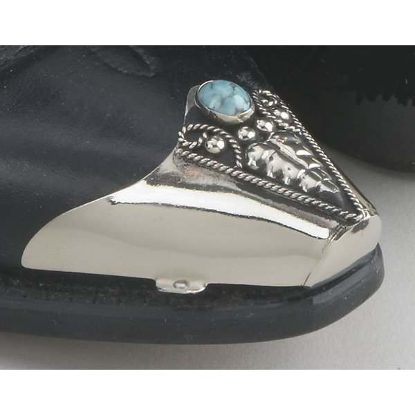 AU-AC-19TTXL Cowboy Boot Tips Snip Toe with Turquoise