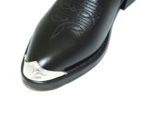 AU-AC-41 Cowboy Boot Tips Round Toe Engraved Silver