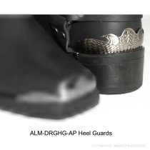 ALM-DRGHG-AP Heel Guards - Embossed Dragon Antique Pewter