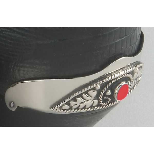 AU-AC-19HR Heel Guards Silver with Red Stone