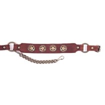 ALM-086 Boot Strap Brown Leather with Four Star Conchos