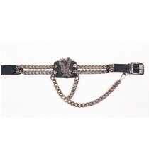 ALM-331-E Boot Strap Black Leather with Eagle