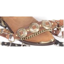 ALM-405-BR-AG Boot Strap Brown Leather Antique Gold Conchos