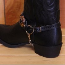 ALM-405-NDV Boot Strap black Leather