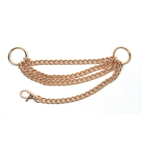 ALM-406-G Boot Chain 3 Rows of Gold Plated Chain