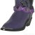 ALM-900-RS-PUR Boot Strap Purple Scalloped Leather Nickel Hearts and Rhinestones