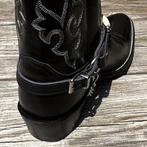 ALM-M800-BLK Boot Strap Black Leather and Bone Beads