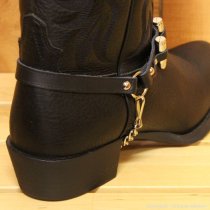 ALM-SILVER-BULLET Boot Strap Black Leather with Nickel Bullets