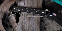 AU-BBR-21-BK Boot Straps Black Leather with Small Round Starburst Conchos