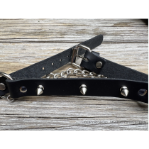 ML-BS17-SP Boot Strap Black Leather with Spike Conchos