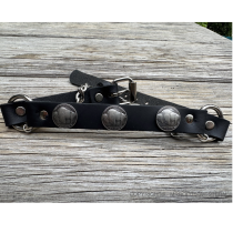 ML-BS17-UB Boot Strap Black Leather with Buffalo Conchos