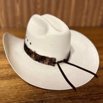 AU-FHB-10 Feather Hat Band with Turquoise Stone Low Crown