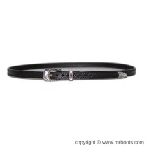 AU-LC-02-BLK Hat Band Plain Black Leather 3/8" Wide