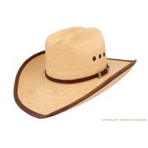 AU-LC-02-BRN Hat Band Plain Brown Leather 3/8" Wide