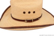 AU-LC-02-BRN Hat Band Plain Brown Leather 3/8" Wide