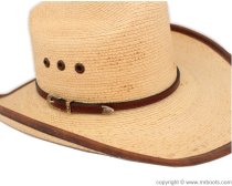 AU-LC-02-BRN Hat Band Plain Brown Leather 3/8" Wide