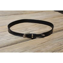 AU-LC-02-3-BLK Hat Band Plain Black Leather 3/4" Wide