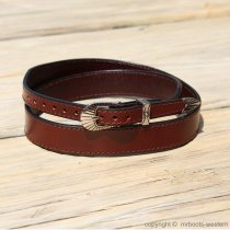 AU-LC-02-3-BRN Hat Band Plain Brown Leather 3/4″ Wide