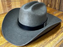 AU-LC-02-5-BLK Hat Band for Cowboy Hats Black Leather 1″ Wide