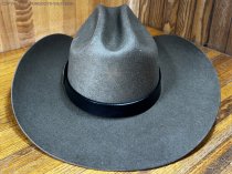 AU-LC-02-5-BLK Hat Band for Cowboy Hats Black Leather 1" Wide