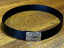 AU-LC-02-5-BLK Hat Band for Cowboy Hats Black Leather 1" Wide