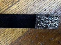 AU-LC-02-5-BLK Hat Band for Cowboy Hats Black Leather 1" Wide