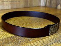 AU-LC-02-5-BRN Hat Band for Cowboy Hats Brown Leather 1" Wide