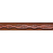 AU-LC-51-S-NAT Hat Band Hand Carved Natural Leather Scalloped 1/2" Wide