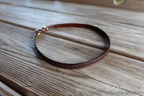 AU-LC-51W-BRN Hat Band Embossed Brown Leather Embosed Basketweave 1/2" Wide tapered to 3/8"