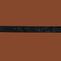 AU-LC-69-BLK Hat Band Hand Carved Black Leather with Roses 3/4" Wide