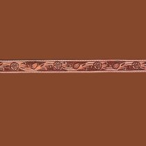 AU-LC-69-NAT Hat Band Hand Carved Natural Leather with Roses 3/4" Wide