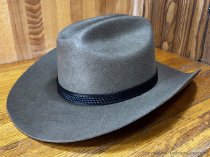 AU-LC-69W-BLK Hat Band Basketweave Black Leather 3/4" Wide